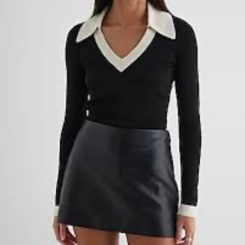 Express Black and White Sweater